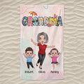 Grandma Summer Pattern Personalized Beach Towel