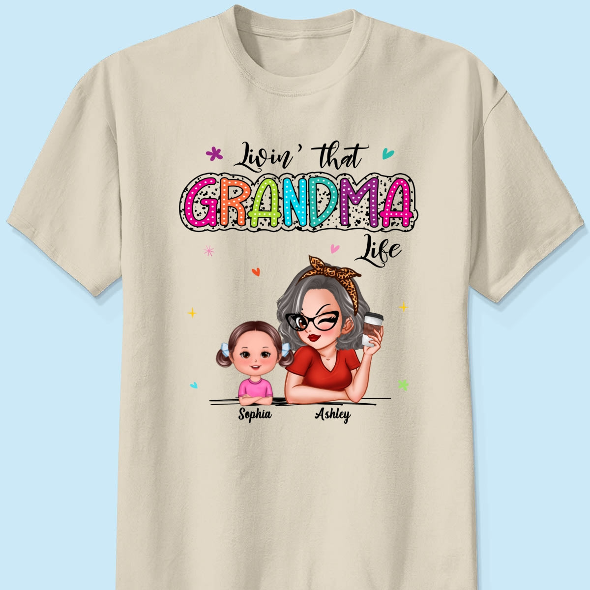 Livin' That Grandma Life Summer Vibe Dalmatian Dots Sassy Woman & Kids Personalized Shirt