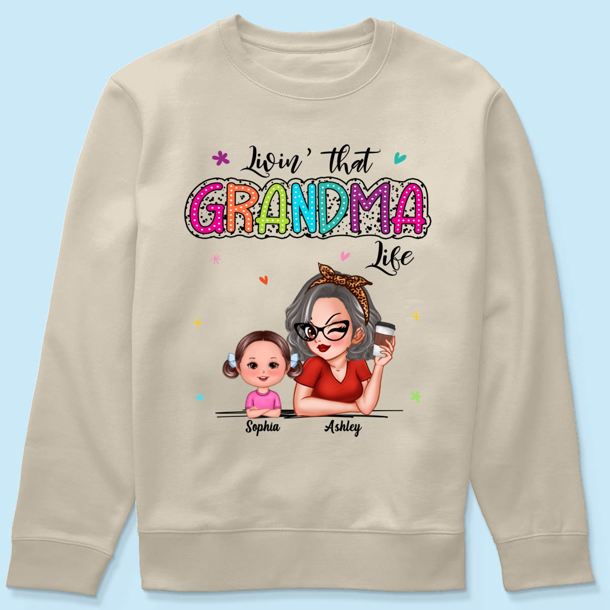 Livin' That Grandma Life Summer Vibe Dalmatian Dots Sassy Woman & Kids Personalized Shirt